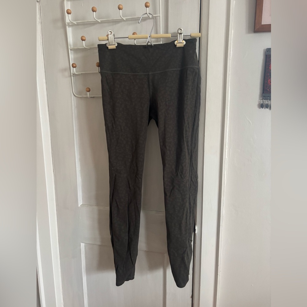 Dark Gray Patterned Leopard Print Leggings